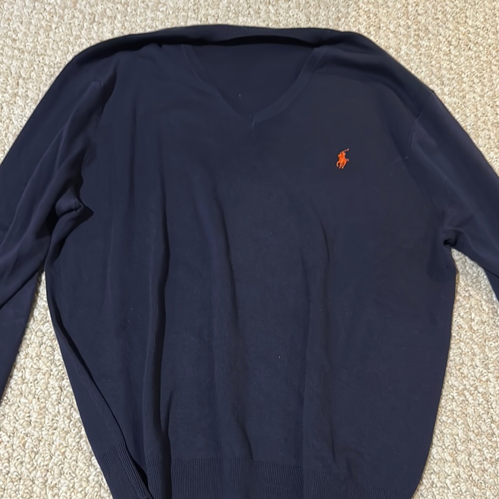 Polo by Ralph Lauren Blue V-Neck Sweater